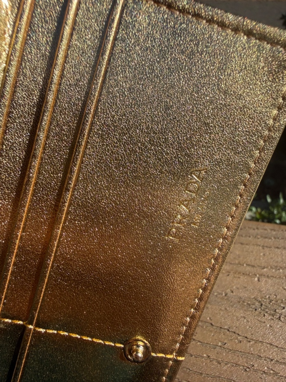 Prada Gold Wallet - Read Description - Picture 6 of 9
